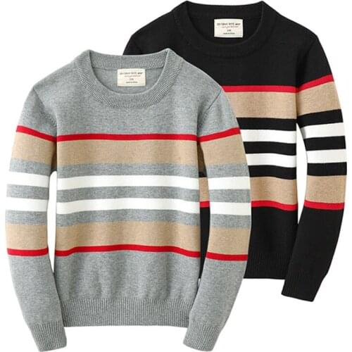 Baby Stripe Casual Basic Sweater Crewneck Kids Soft Wool Clothing for Boys Girls Spring Autumn Sweaters Kids Knitting Pullovers