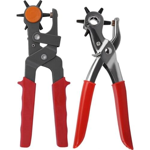 RORGETO Durable Leather Belt Punch Pliers Perforator Rotary Sewing Machine Installation Tool Leather Handmade Craft Supplies