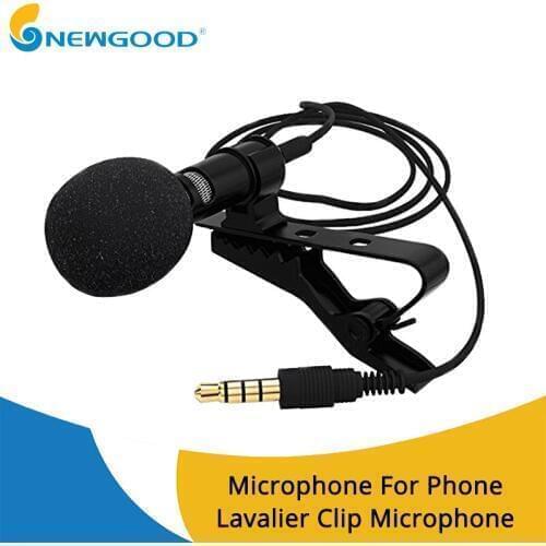 Clear Sound Voice Mini Clip On Lapel Microphone 3.5mm Jack Wired Condenser Mic Lavalier For Smart Mobile Phone Recording