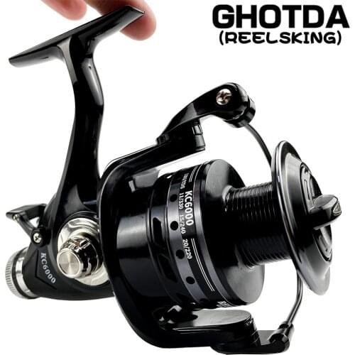 Carp Fishing Reel Metal Spool Double Brake 5.2:1 Gear Ratio Spinning Reel for Freshwater Sea Boat Fishing