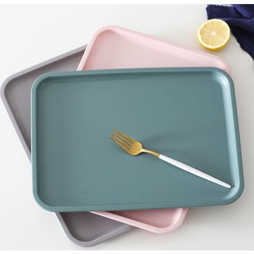 Nordic Multifunctional Creative Household Rectangular Plastic Tray Storage Tray Kitchenware Household Fruit Dessert Tray