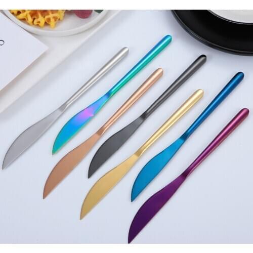 High-grade Stainless Steel Korean Thickened Golden Cutlery Western Steak Special Knife Household Tableware