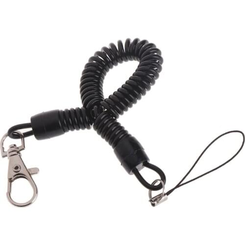 Retractable Plastic Phone Spring Elastic Rope Security Gear Tool For Airsoft Outdoor Hiking Camping Anti-lost Keychain