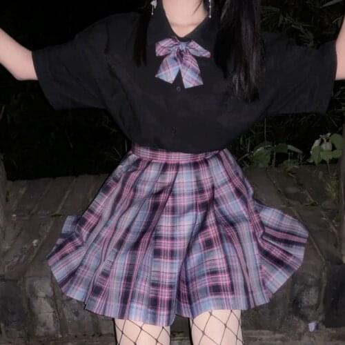 JK Skirts Women 2020 Summer High Waist Skirts Korean Style Pleated Skirts for Girls Cute Sweet Ladies Plaid Mini Skirt Women New