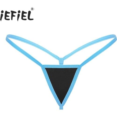 Women Low Waist Stretchy T-back Sexy Panties Female Solid Color Strappy Mini Briefs Sissy Bikini Underwear for Lingerie Party
