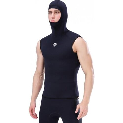 Hooded Scuba Diving Vest 3mm Neoprene Men Wet Suit Snorkeling Vest with Dropship