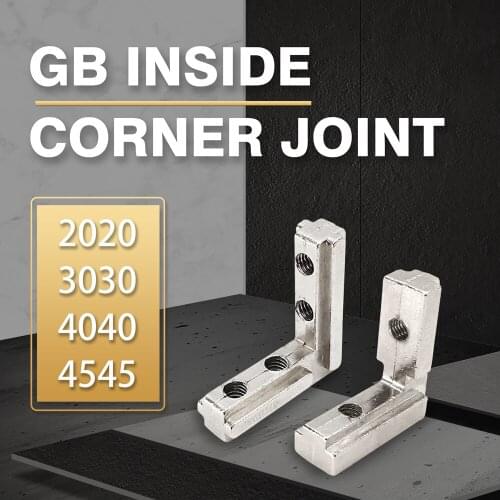 10Pcs T Slot L Shape GB Inside Corner Connector Joint Bracket for 2020 3030 4040 4545 Series Aluminum Profile