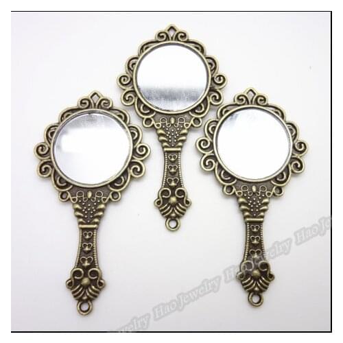 10pcs Vintage Charms Mirror Frame Pendant Antique Bronze Fit Bracelets Necklace DIY Metal Jewelry Making