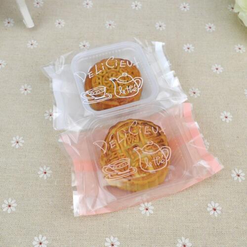 100pcs/lot Mid-Autumn Moon Cake Bag Cookie Bag Snack Bag Egg Yolk Crisp Bag Plastic Cookie Gift Bags
