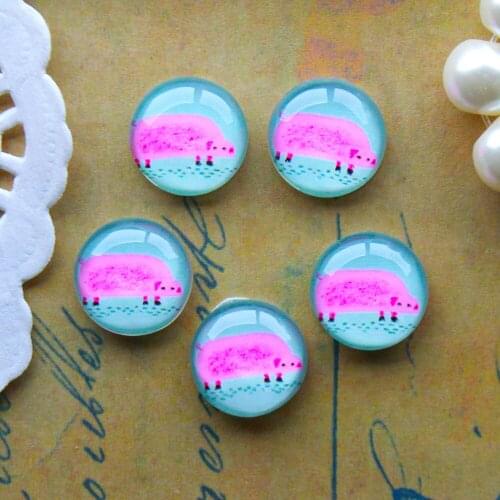12mm 25mm 14mm 16mm 18mm 20mm Photo Glass Cabochons Round Cameo Set Handmade Settings Animal 11