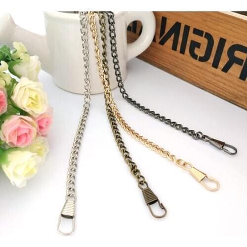 2PCS 120CM Metal Chain Handles Parts Shoulder Bags Handbag Purse Shoulder Bags Strap Buckle Handle Belt Replacement Accessory