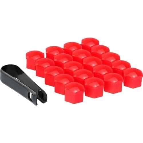 20Pcs Car Wheel Nut Cover Center Caps 0.74inch Tire Nut Lug Black Clip