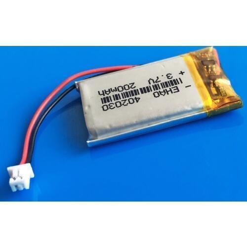3.7V Li polymer ion battery rechargeable 200mah 402030 JST 1.25mm customized wholesale CE FCC ROHS MSDS quality certification