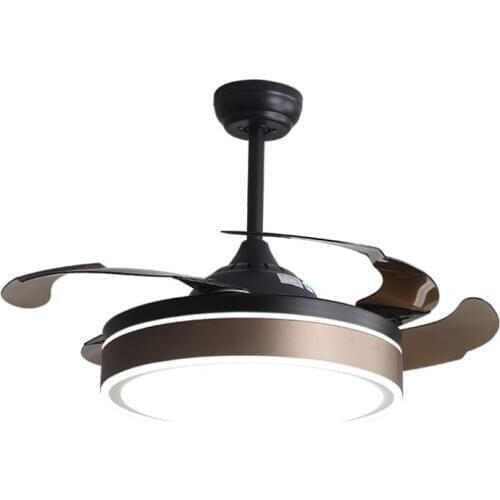 Invisible fan light frequency conversion timing bedroom remote control fan light cross-border silent living room led modern home