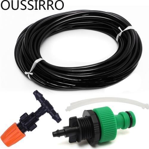 5M Water Misting Cooling Irrigation System Sprinkler Water irrigation +6pc Nozzle Sprinkler Garden Tools Mayitr