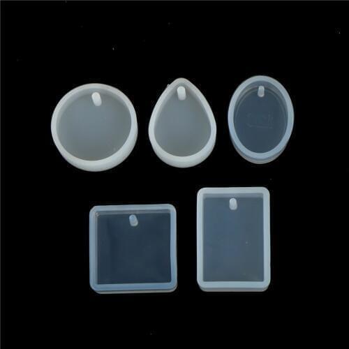 5pcs/set Silicone Mold Necklace Pendant Resin Jewelry Making Mould DIY Hand Craft resin molds for Jewelry