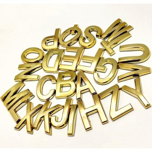 50mm Golden Color Plastic Plaque House Door Number Hotel Door Address Digits Sticker Plate Sign ABS plastic 0123456789A-Z
