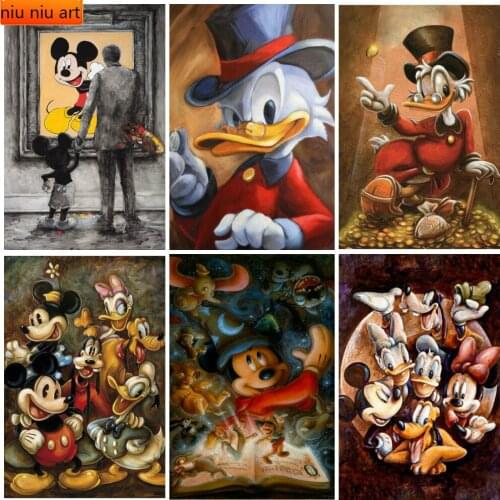 Full Diamond Embroidery Disney Mickey Mouse and Donald Duck Diamond Mosaic Diamond Painting Cross Stitch Kits Home Decoration