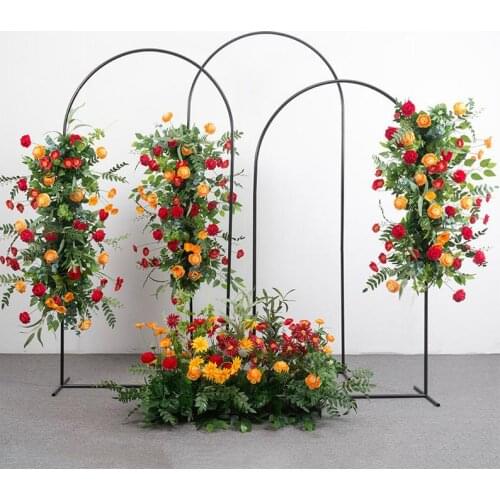 3pcs BLACK Golden metal arch arbor half circle balloon flower indoor outdoor wedding anniversary party decor backdrop props