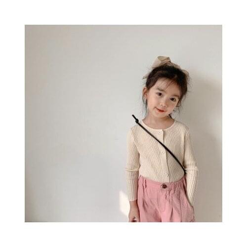 Childrens Sweaters 2020 Autumn New Baby Girls Knitted Coat Kids Long Sleeve Cardigan Coat Baby Sweaters Baby Girl Clothes 2-8Y