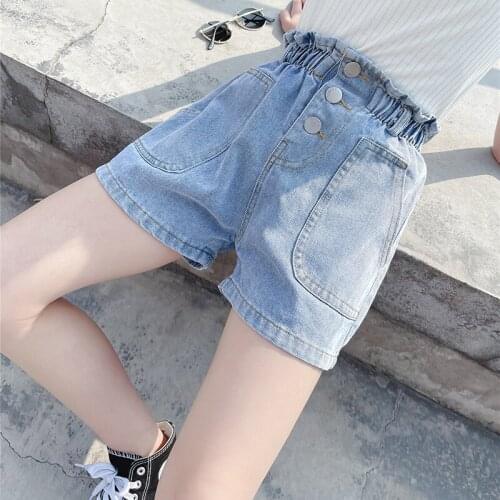Girls Denim Shorts ChildrenS Summer Clothes 2021 New Big Kids Teenagers Trousers Pocket Thin Section Outer Girl Baby Shorts
