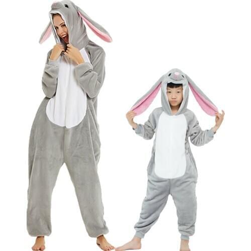 Flannel MashiMaro Rabbit Animal Children Pajamas Sets Winter Hooded Unicorn Cartoon Kids Pajamas For Boys Girls Sleepwear Onesie