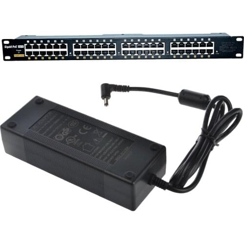 Gigabit PoE Panel 24 Port mode B with 48 volt 120 watt power supply: GPOE-24-48v120w