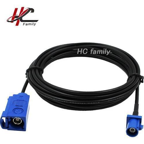 GPS FAKRA Jack to FAKRA Plug Cable Assemblies RG174 5m 197"