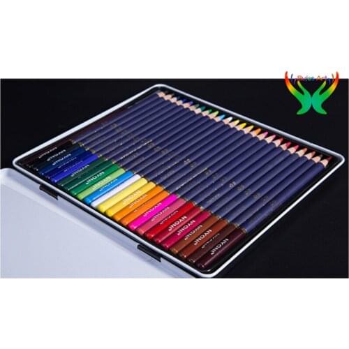 NYONI iron box Watercolor Pencil 12/24/36/48/72/100 color Professional Water Soluble Colored Pencils for Art Supplies