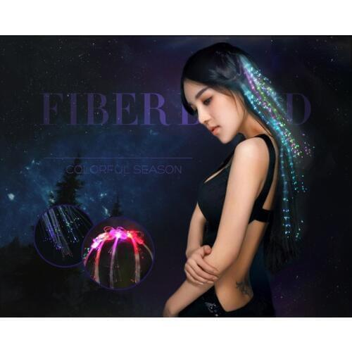 Colorful Light Glowing Hair Braids Girls Women Headwear Hair Clips Flashing Luminous Braiding For Party Halloween