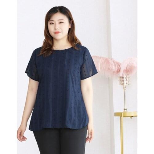 Summer Blouses 4XL To 10XL Plus Size Women Tops Chiffon Shirt Striped 3d Loose Casual Blusas Mujer T61043