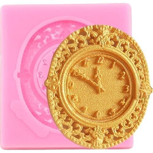 Mechanical Clock Silicone Mold Steampunk Cake Border Fondant Cake Decorating Tools Cupcake Topper Candy Chocolate Gumpaste Mould