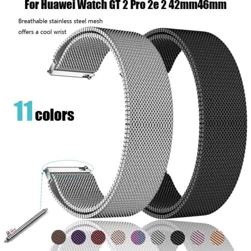 Metal Strap For Huawei Watch GT 2 Pro 2e WatchBands Bracelets Stainless Steel for huawei watch GT 2 42mm 46mm Wristband belts