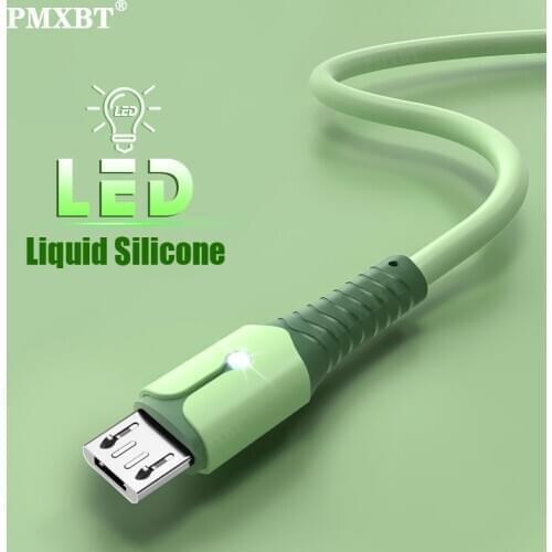 Micro USB Cable 2.4A Liquid Silicone Charge Data Cord For Samsung S6 Xiaomi Huawei Tablet Android Mobile Phone MicroUSB Charging