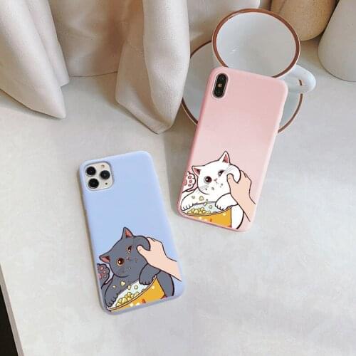 Cute Pinched Face Animal Cat Phone Case For iphone 11 12 Pro Max 6s 7 8 Plus SE 2020 X XR XS MAX Soft Silicone Back Cover Fundas