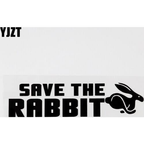 YJZT 16.6CMX4.1CM Fun Save The Rabbit Vinyl Decal Car Sticker Black/Silver Styling 8C-0185