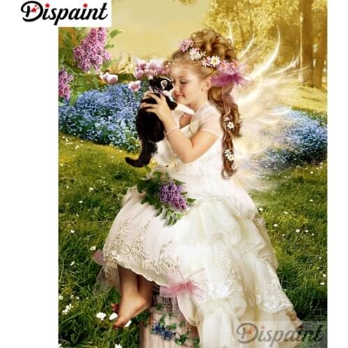 Dispaint Full Square/Round Drill 5D DIY Diamond Painting "butterfly fairy" Embroidery Cross Stitch 5D Home Decor A11489