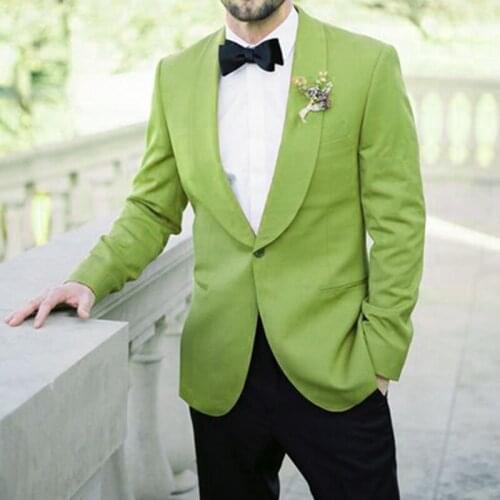 New Fashion Green Men Suits Formal Groom For Wedding Dress Tuxedos Mens Suit Peak Lapel Business Wedding Groom Blazer + Pants