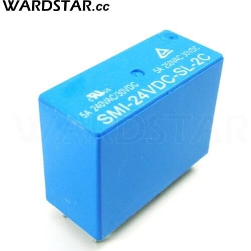2pcs SMI-05VDC-SL-2C SMI-12VDC-SL-2C SMI-24VDC-SL-2C 8pin 5A 250VAC/30VDC 05 12 24 VDC Power Relay