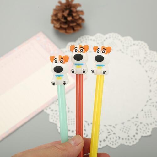 40 pcs Creative Silicone Dull Dog Neutral Pen Cute Cartoon Learning Stationery Office Supplies Water Signature Pen