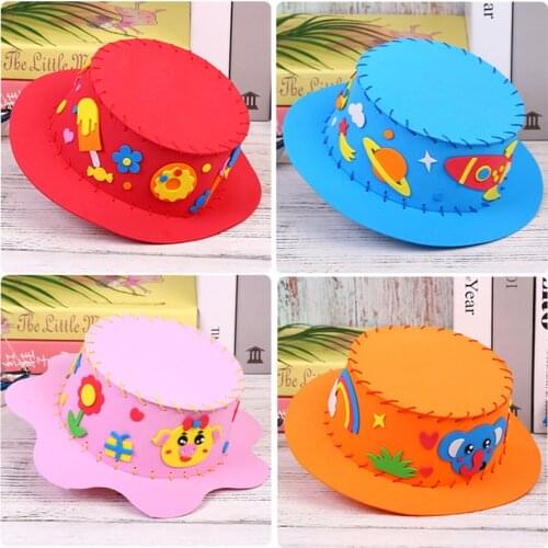 Hand-made 3D EVA Hat Children DIY Handmade Hat Eco-friendly 3D EVA Craft Kits For Kids DIY Hat Craft Toys Gifts School Supplies
