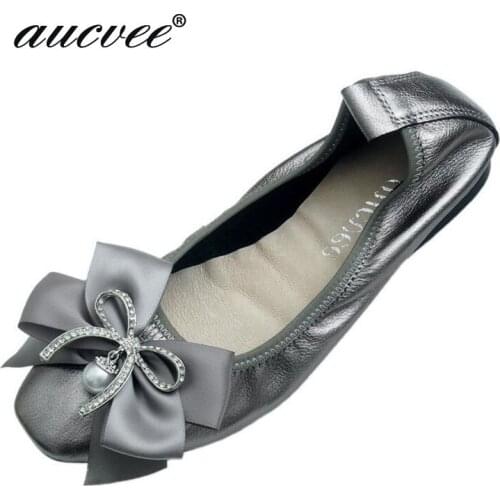 Hand Made Butterfly-knot Party Shoes Women Genuine Leather Slip on loafers Shoes Flats ballet Women Casual Shoes Vintage F-012