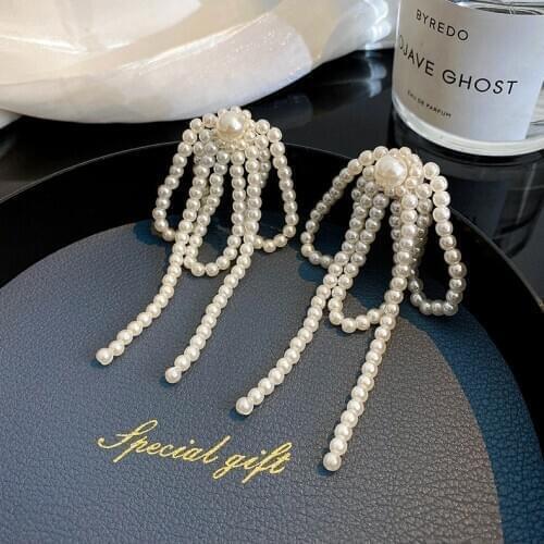 SHANGZHIHUA Pearl stud earrings, Korean fashion exaggerated pearl earring, women for earrings, 2020 new jewelry