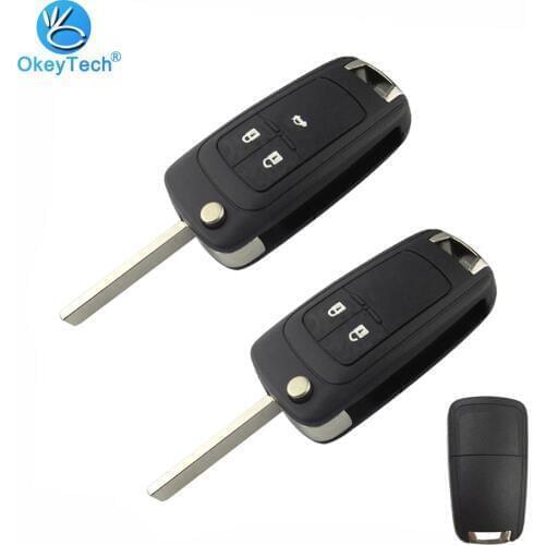 OkeyTech 2 3 Button Flip Folding Remote Key Control Shell Replacement Fob No Logo for Vauxhall Opel Corsa Astra Vectra Signum
