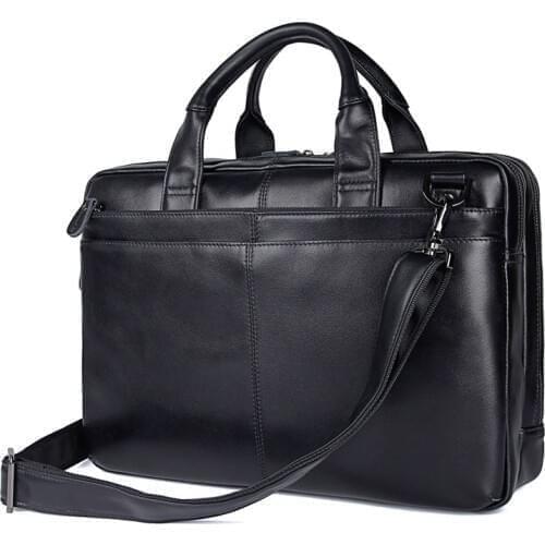 Nesitu New Black Coffee Genuine Leather Men Messenger Bags Office Mens Briefcase 14 inch Laptop Portfolios High Quality M7092