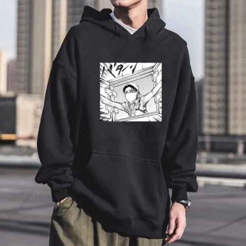 Attack On Titan Ackerman Hoodies Women Funny Manga Japanes Letter Printed Harajuku Casual Loose Winter Warm Sweatshirt Men Tops