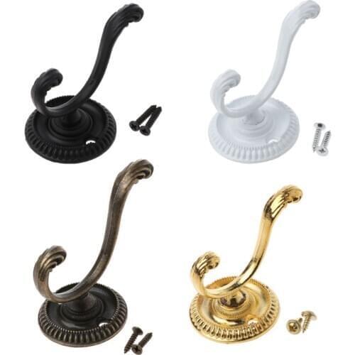 Vintage Retro Clothes Dual Hook Hat Bag Coat Organizer Wall Mounted Door Hangers