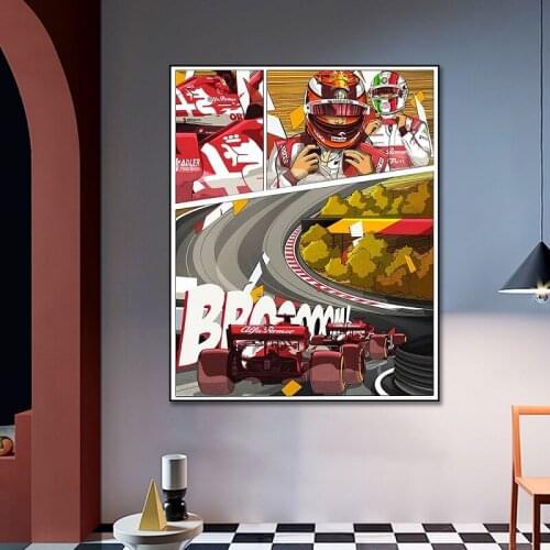 Vintage Car Poster Classic Racing F1 Race Car Artwork Wall Art Picture Print Canvas Painting For Home Living Room Decor