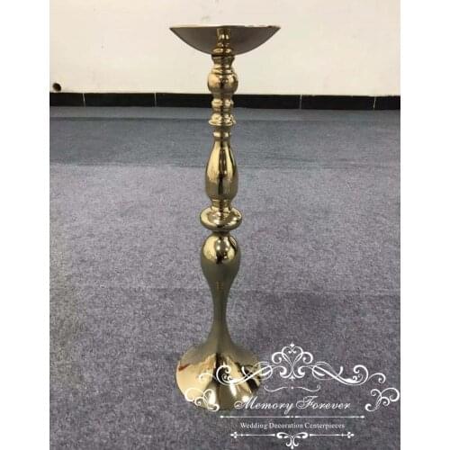 Gold candle holder metal flower stand wedding centerpieces table decoration iron candlestick event party decoration