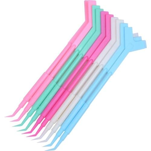 10Pcs Multifunction Mini Y Shape Comb Plastic Fake Eyelash Perming Stick Tool Hot Glue Spoon Lashes Brush Lash Lifting Curler